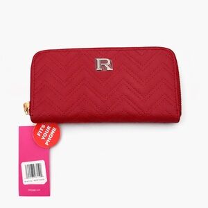 NWT RAMPAGE RED VEGAN LEATHER CHEVRON Quilted  Women's Wallet